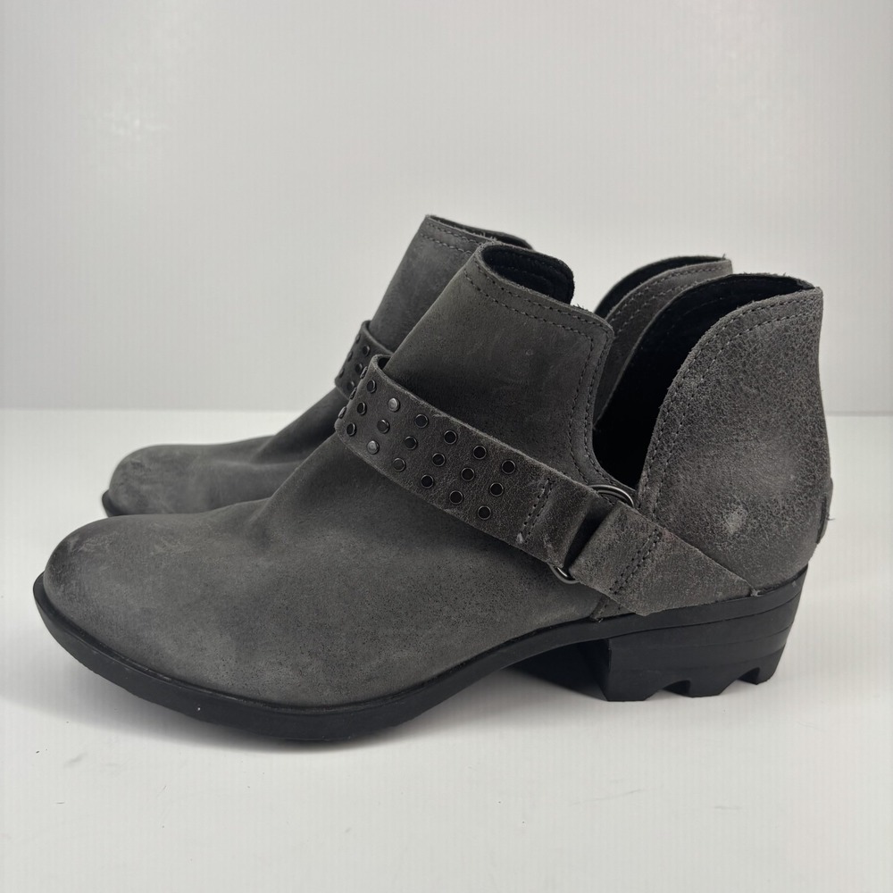 Sorel Lolla II Women's US 7 Quarry Grey Waterproof Leather Studded Ankle Boots - Picture 9 of 16